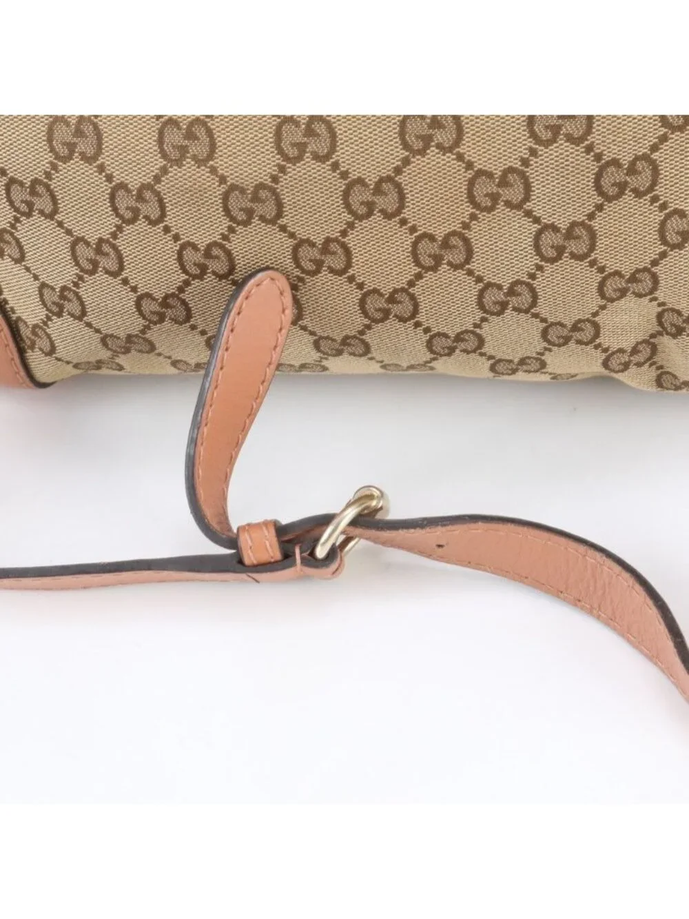 Gucci GG Canvas Heart Bit Leather 2-Way Shoulder Bag Crossbody Tote Brown - Picture 3 of 11
